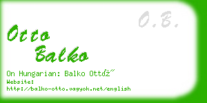 otto balko business card